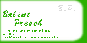balint presch business card