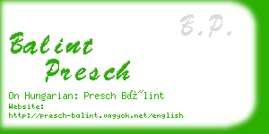 balint presch business card